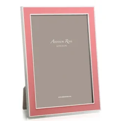 Addison Ross Pictures, Frames & Clocks|Coral Enamel 4" x 6" Picture Frame with Silver Trim - 1 Each