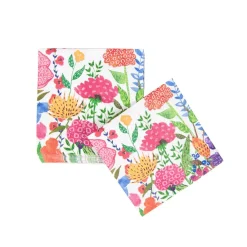 Caspari Paper Cocktail Napkins|Cottage Floral Cocktail Napkins - 20 Per Package