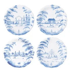 Juliska Memorial Day|Serving Platters & Bowls|Country Estate Party Plates Set of 4 - Delft Blue