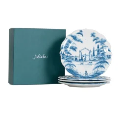 Juliska Memorial Day|Serving Platters & Bowls|Country Estate Party Plates Set of 4 - Delft Blue