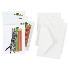 Caspari Christmas Gift Tags & Labels|Gift Tags & Enclosure Cards|Curious Christmas Cats Gift Enclosure Cards - 4 Mini Cards & 4 Envelopes