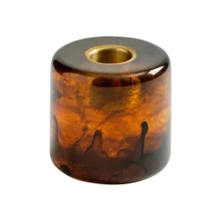Caspari New Year'S|Thanksgiving|Cylinder Resin Candleholder in Tortoiseshell - 1 Each