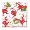 Caspari Christmas Napkins|Paper Luncheon Napkins|Dancing Santas Paper Luncheon Napkins - 20 Per Package