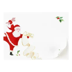 Caspari Christmas Gift Tags & Labels|Gift Tags & Enclosure Cards|Dancing Santas Self-Adhesive Labels - 12 Per Package