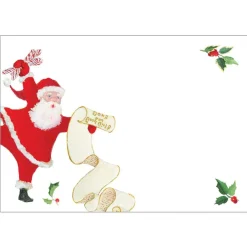 Caspari Christmas Gift Tags & Labels|Gift Tags & Enclosure Cards|Dancing Santas Self-Adhesive Labels - 12 Per Package