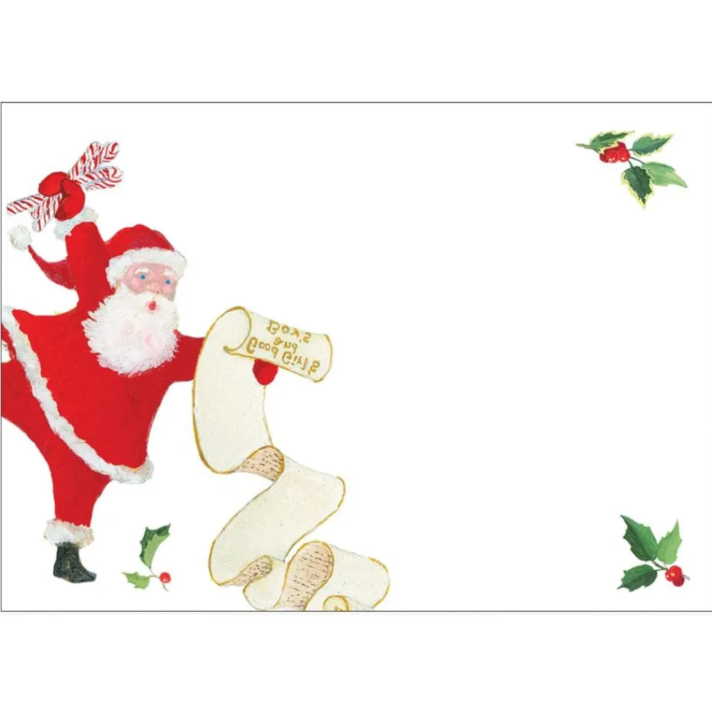 Caspari Christmas Gift Tags & Labels|Gift Tags & Enclosure Cards|Dancing Santas Self-Adhesive Labels - 12 Per Package
