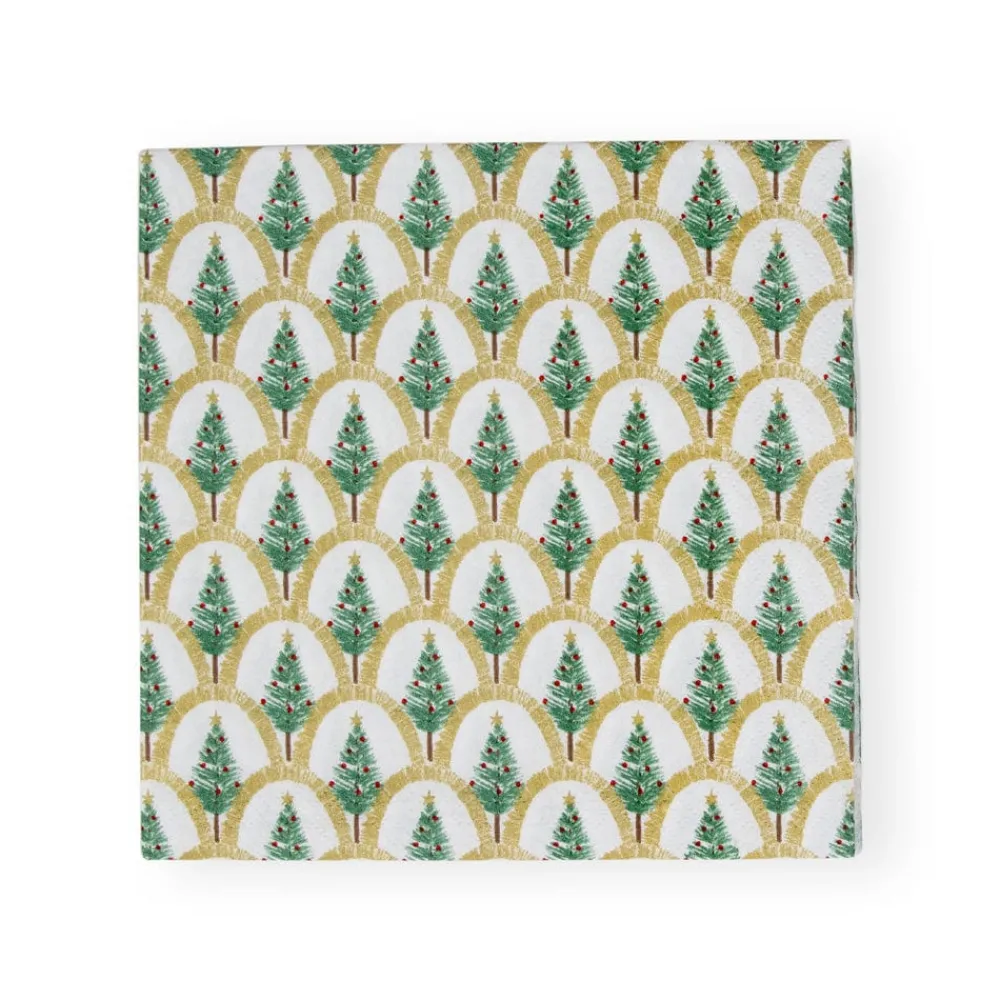 Caspari Christmas Napkins|Paper Luncheon Napkins|Deco Christmas Gold Luncheon Napkins - 20 Per Package