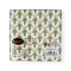 Caspari Christmas Napkins|Paper Luncheon Napkins|Deco Christmas Gold Luncheon Napkins - 20 Per Package