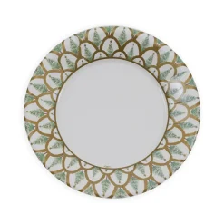 Caspari Christmas Plates|Paper Salad And Dessert Plates|Deco Christmas Gold Salad & Dessert Plates - 8 Per Package