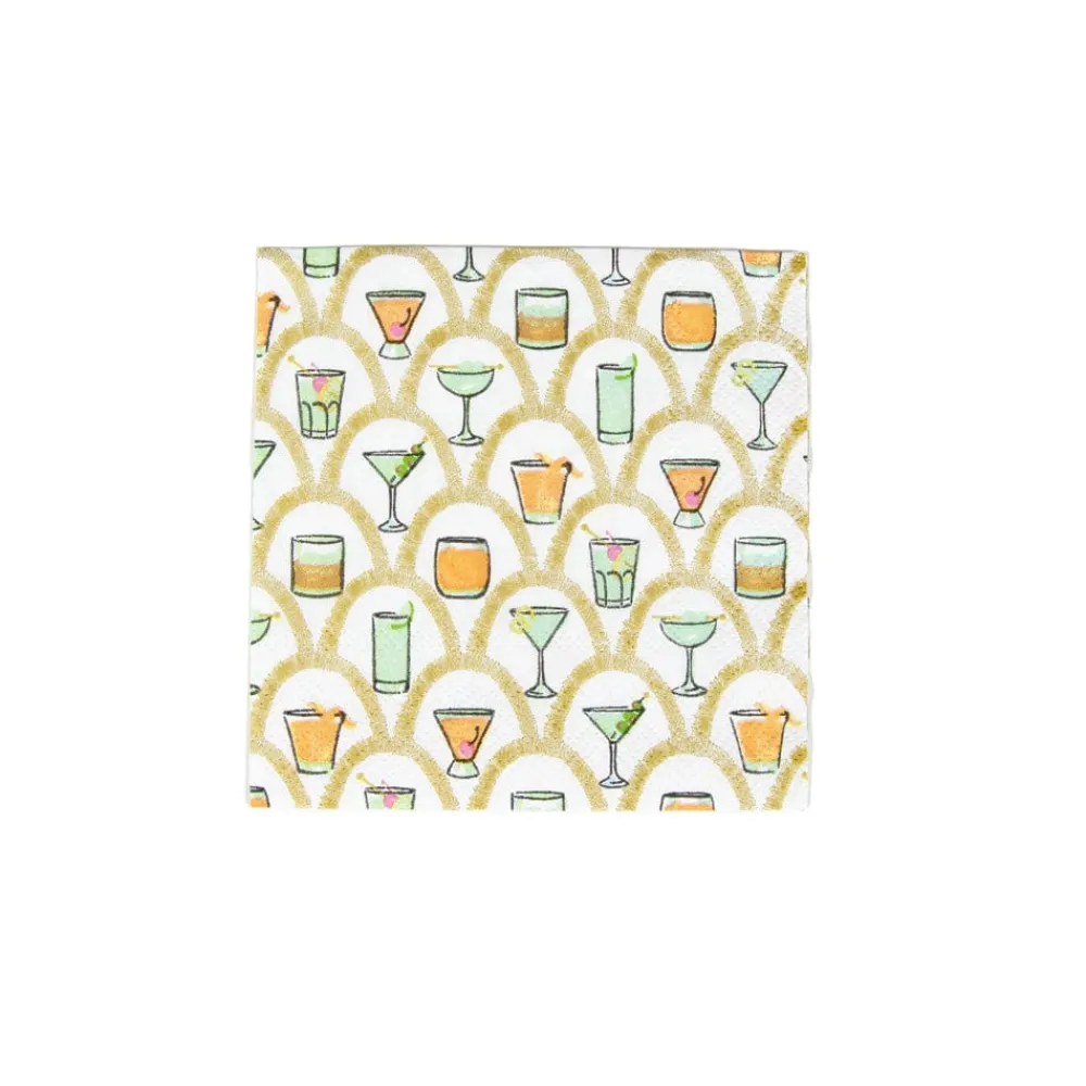 Caspari Paper Cocktail Napkins|Deco Cocktails Cocktail Napkins - 20 Per Package
