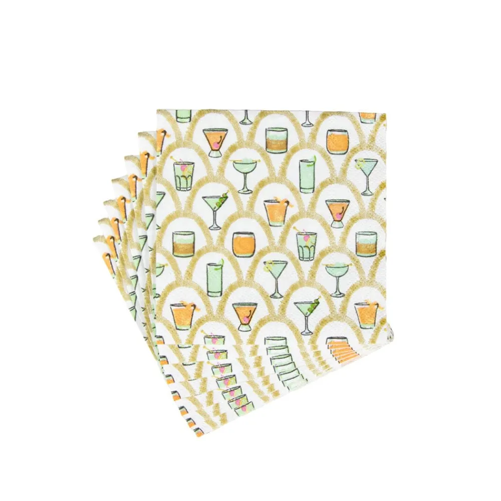 Caspari Paper Cocktail Napkins|Deco Cocktails Cocktail Napkins - 20 Per Package