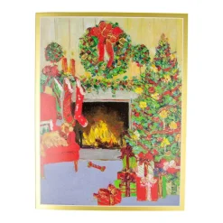 Caspari Christmas And Holiday Cards|Boxed Holiday Cards|Decorated Living Room Classic Boxed Christmas Cards - includes 15 cards & envelopes