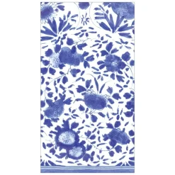 Caspari Bridal Shower|Paper Guest Towels|Delft Paper Guest Towel Napkins in Blue - 15 Per Package