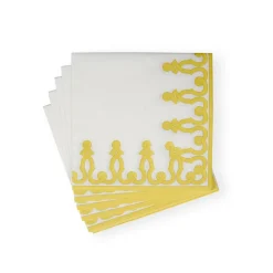 Caspari Christmas Napkins|Paper Dinner Napkins|Dessin Passementerie Dijon Paper Linen Dinner Napkins - 12 Per Package