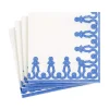 Caspari Mother'S Day|Hanukkah|Dessin Passementerie Paper Linen Cocktail Napkins in Riviera Blue - 15 Per Package