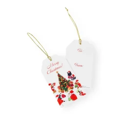 Caspari Christmas Gift Tags & Labels|Gift Tags & Enclosure Cards|Dogs Around Christmas Tree Gift Tags - 4 Per Package