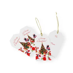 Caspari Christmas Gift Tags & Labels|Gift Tags & Enclosure Cards|Dogs Around Christmas Tree Gift Tags - 4 Per Package