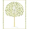 Caspari Greeting Cards|Dove In Olive Tree Foil C-Sized Christmas Cards Pack in Cello - 5 Cards & 5 Envelopes