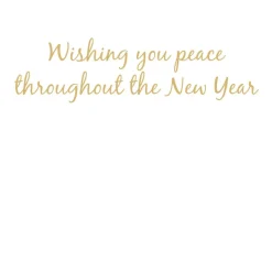 Caspari Greeting Cards|Dove In Olive Tree Foil C-Sized Christmas Cards Pack in Cello - 5 Cards & 5 Envelopes