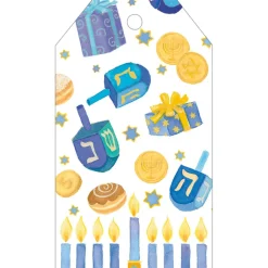 Caspari Christmas Gift Tags & Labels|Dreidel; Dreidel; Dreidel Hang Tags - includes 4 Hang Tags