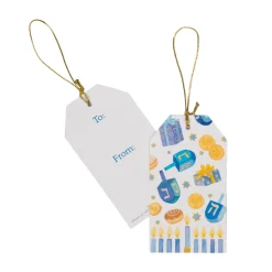 Caspari Christmas Gift Tags & Labels|Dreidel; Dreidel; Dreidel Hang Tags - includes 4 Hang Tags
