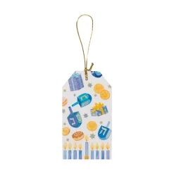 Caspari Christmas Gift Tags & Labels|Dreidel; Dreidel; Dreidel Hang Tags - includes 4 Hang Tags