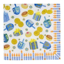 Caspari Christmas Napkins|Hanukkah|Dreidel; Dreidel; Dreidel Luncheon Napkins - 20 Per Package