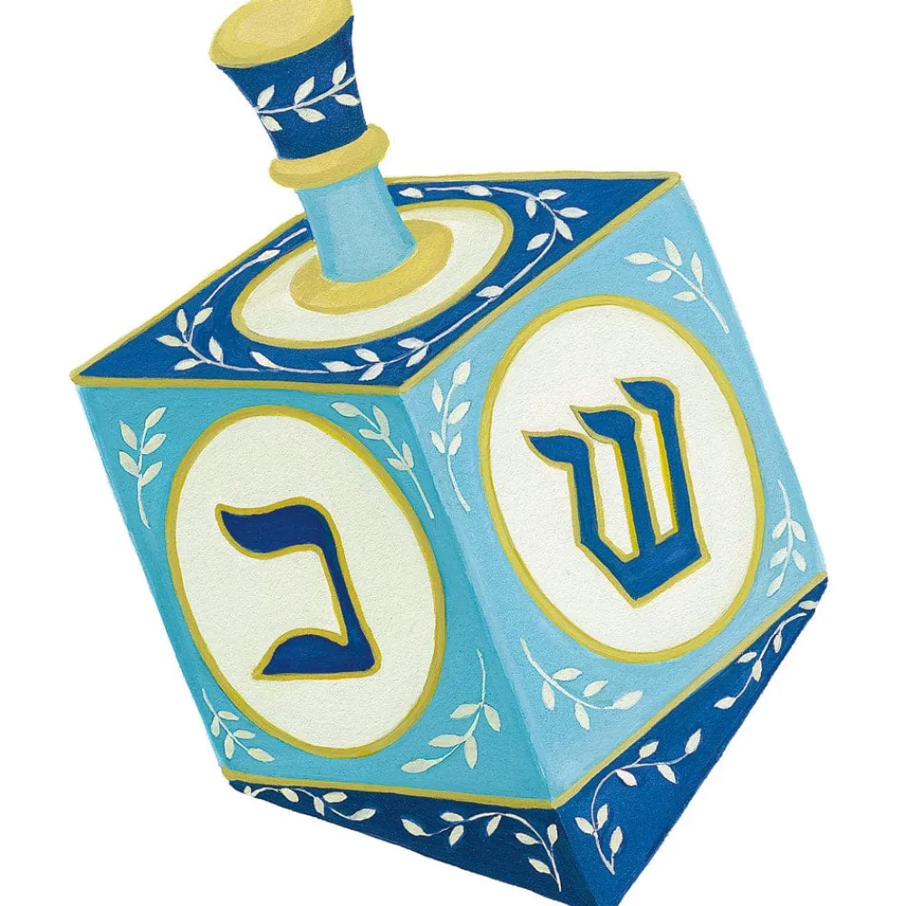 Caspari Christmas Gift Tags & Labels|Hanukkah|Dreidel Gift Tags - 4 Per Package