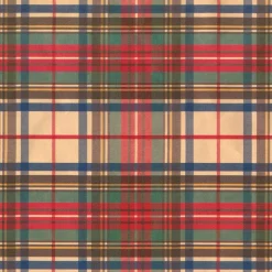 Caspari Christmas Wrapping Paper|Wrapping Paper|Dress Stewart Tartan Gift Wrapping Paper on Gold Foil - 30" x 6' Roll