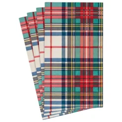 Caspari Christmas Napkins|Paper Guest Towels|Dress Stewart Tartan Paper Guest Towel Napkins - 15 Per Package