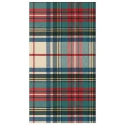 Caspari Christmas Napkins|Paper Guest Towels|Dress Stewart Tartan Paper Guest Towel Napkins - 15 Per Package