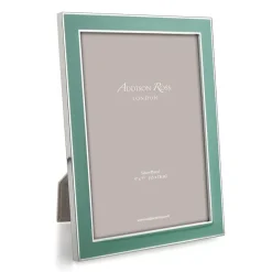 Addison Ross Pictures, Frames & Clocks|Duck Egg Enamel 5" x 7" Picture Frame with Silver Trim - 1 Each
