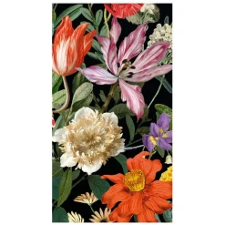 Caspari Paper Guest Towels|Dutch Floral Black Guest Towels - includes 15 Guest Towels