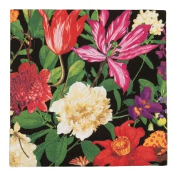 Caspari Paper Luncheon Napkins|Dutch Floral Black Luncheon Napkins - includes 20 Luncheon Napkins