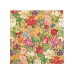 Caspari Paper Cocktail Napkins|Dutch Floral Gold Cocktail Napkins - includes 20 Cocktail Napkins