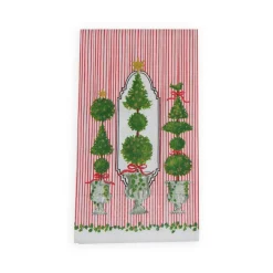 Caspari Christmas Napkins|Paper Guest Towels|Eloise Red Guest Towel Napkins - 15 Per Package