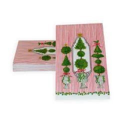 Caspari Christmas Napkins|Paper Guest Towels|Eloise Red Guest Towel Napkins - 15 Per Package