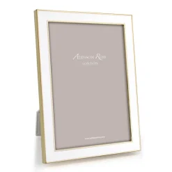 Addison Ross Pictures, Frames & Clocks|Enamel & Gold 4" x 6" Picture Frame in White - 1 Each