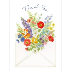 Caspari Thank You Notes|Envelope Bouquet Thank You Notes - 8 Note Cards And Envelopes
