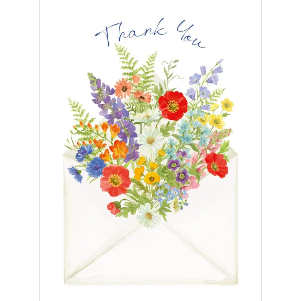 Caspari Thank You Notes|Envelope Bouquet Thank You Notes - 8 Note Cards And Envelopes
