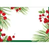 Caspari Place Cards|Evergreen & Berries White Place Cards - 8 count