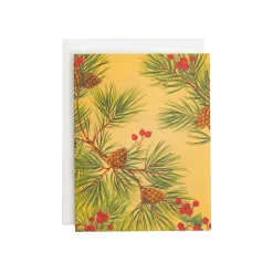 Caspari Christmas And Holiday Cards|Boxed Holiday Cards|Evergreen And Berries Classic Boxed Christmas Cards - includes 15 cards & envelopes