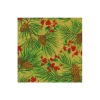 Caspari Paper Cocktail Napkins|Evergreen and Berries Gold Cocktail Napkins - includes 20 Cocktail Napkins