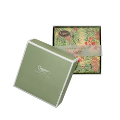 Caspari Boxed Cocktail Napkins|Evergreen And Berries Gold Boxed Cocktail Napkins - includes 12 Boxed Cocktail Napkins