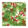Caspari Paper Luncheon Napkins|Evergreen And Berries White Luncheon Napkins - includes 20 Luncheon Napkins