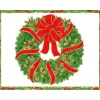 Caspari Greeting Cards|Evergreen Wreath With Red Ribbon Foil C-Sized Christmas Cards Pack in Cello - 5 Cards & 5 Envelopes