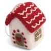 Gry & Sif Ornaments|Felt Mini Christmas House Ornament - Set of Two