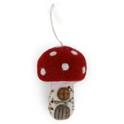 Gry & Sif Ornaments|Felt Mushroom House Ornament - Set of Two