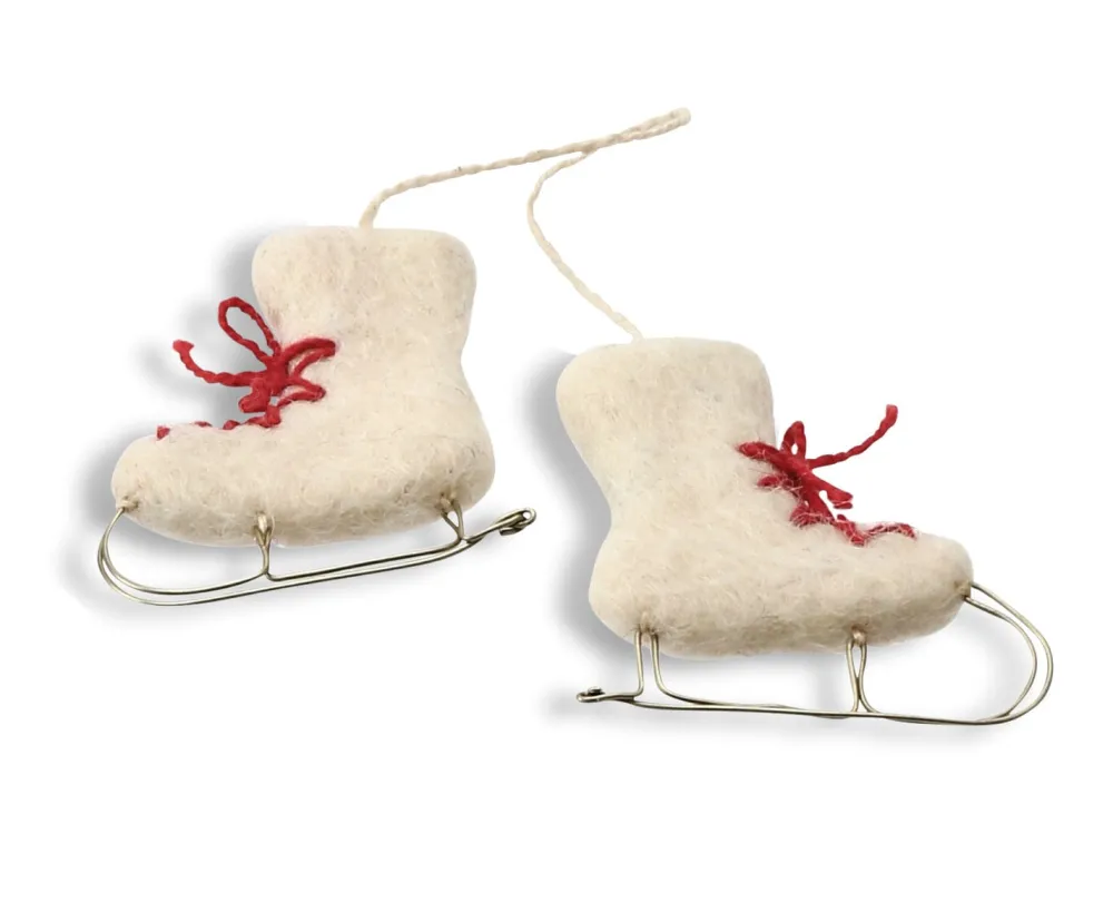 Gry & Sif Ornaments|Felt Ornament Set - Ice Skates, Sweater & Mittens