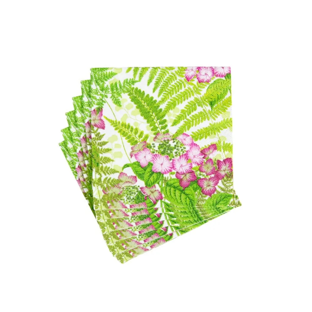 Caspari Paper Cocktail Napkins|Fern Garden Cocktail Napkins - 20 Per Package